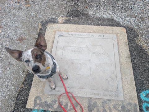 Sitting in three states at once at the KS-MO-OK tripoint. Show-off.