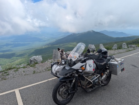Sidecar seat, summit views on Whiteface Mountain.